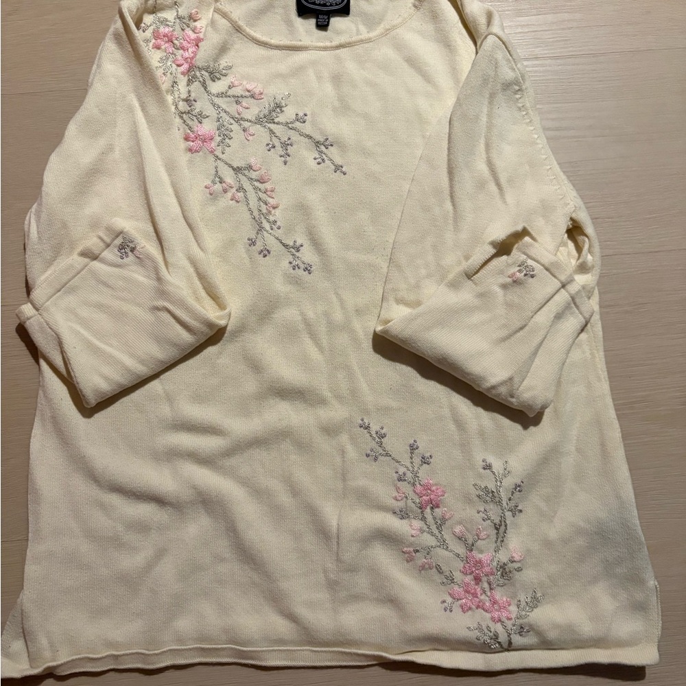 Vintage Cream Knit Top